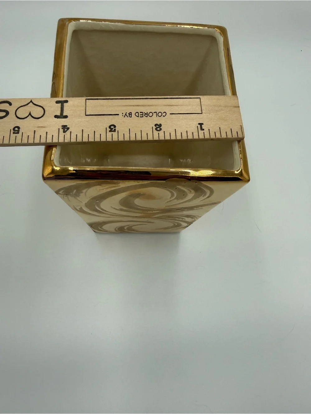 Sweile‎ Salem Weeping Gold Ceramic Square Planter Glossy Finish 6